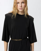 Abito corto con spalle strutturate e catena - | Pinko