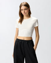 Top bustier con maniche corte - | Pinko