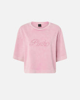 T-shirt cropped con ricamo PINKO distressed - | Pinko