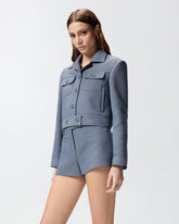 Cropped jacket with topstitching - | Pinko