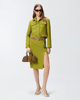 Cropped jacket with topstitching - | Pinko