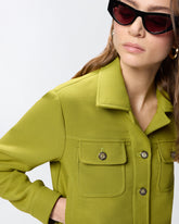 Cropped jacket with topstitching - | Pinko