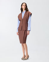 Sleeveless rustic-effect jacket - | Pinko