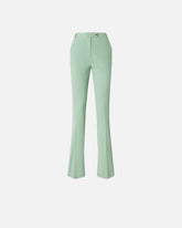 Trousers in linen blend with pressed pleat - | Pinko