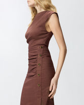 Abito longuette aderente in lino - | Pinko