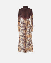 Robe chemise longue à imprimé animalier - | Pinko