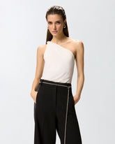 One-shoulder top with knot detail - | Pinko