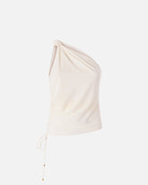 One-shoulder top with knot detail - | Pinko