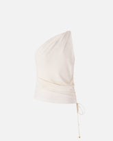One-shoulder top with knot detail - | Pinko