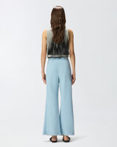 Pantaloni in misto lino con cintura - | Pinko