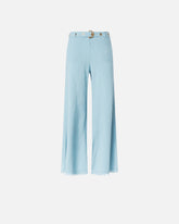 Pantaloni in misto lino con cintura - | Pinko