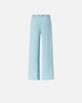 Pantaloni in misto lino con cintura - | Pinko