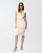 Midi wrap dress with belt - | Pinko
