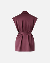 Sleeveless jacket in satin - | Pinko