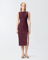 Robe en dentelle florale à encolure dos - | Pinko