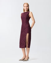 Robe en dentelle florale à encolure dos - | Pinko