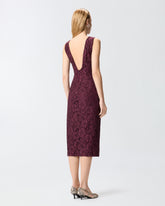 Robe en dentelle florale à encolure dos - | Pinko