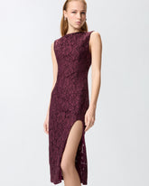 Robe en dentelle florale à encolure dos - | Pinko
