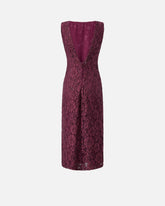 Robe en dentelle florale à encolure dos - | Pinko