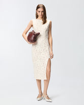 Abito in pizzo floreale con scollo sul retro - | Pinko