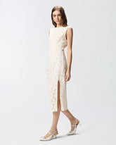 Abito in pizzo floreale con scollo sul retro - | Pinko