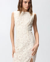 Robe en dentelle florale à encolure dos - | Pinko