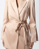 Giacca in satin con cintura - | Pinko