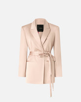 Giacca in satin con cintura - | Pinko