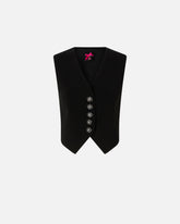 Gilet con bottoni rose gioiello - | Pinko