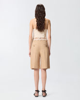 Bermuda shorts with pressed pleat detail - | Pinko