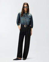 Camicia in denim con maniche a palloncino - | Pinko
