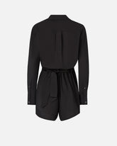 Tuta corta in cotone con cintura Love Birds - | Pinko
