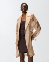 Silk organza trench coat - | Pinko
