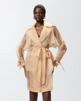 Silk organza trench coat - | Pinko