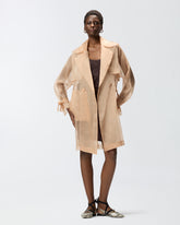 Silk organza trench coat - | Pinko