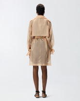 Silk organza trench coat - | Pinko