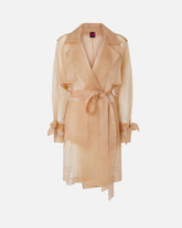Silk organza trench coat - | Pinko