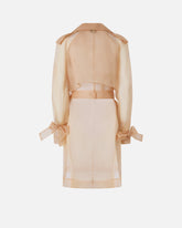 Silk organza trench coat - | Pinko
