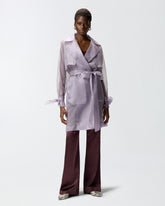 Silk organza trench coat - | Pinko
