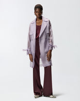 Silk organza trench coat - | Pinko