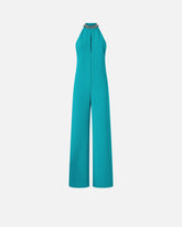 Long playsuit with halterneck and jewel decoration - | Pinko