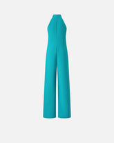 Long playsuit with halterneck and jewel decoration - | Pinko