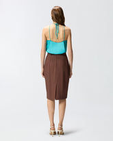 Top in satin con scollo all'americana - | Pinko