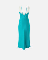 Abito slipdress midi con bande in pizzo - | Pinko