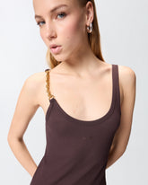 Abito midi aderente con spallina gioiello - | Pinko