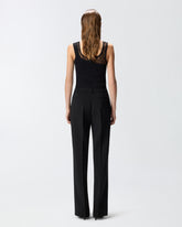 Pantaloni in tela con piega stirata - | Pinko