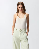 Sleeveless top with chain - | Pinko