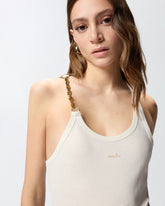 Sleeveless top with chain - | Pinko