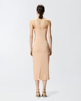 Slim-fit midi dress with jewel embroidery - | Pinko