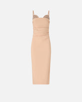 Slim-fit midi dress with jewel embroidery - | Pinko